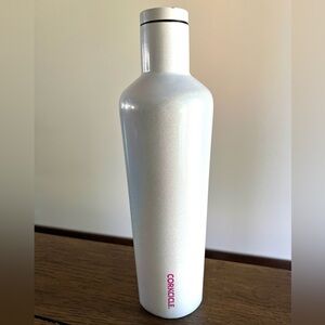 Corkcicle Canteen Stainless Steel Tumbler Water Bottle 25oz White Glitter Sparkl